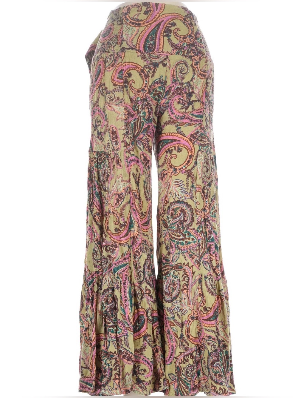 Women's Free People FP One Wide-Leg Paisley Pants Boho Flare PXS green